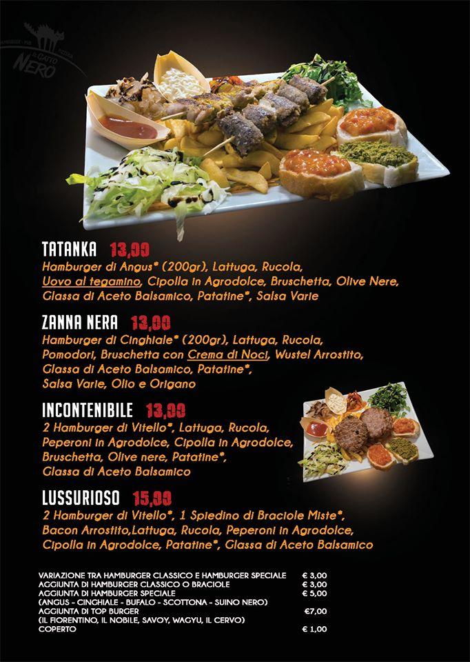Menu at Il Gatto Nero pub & bar, Santa Teresa di Riva
