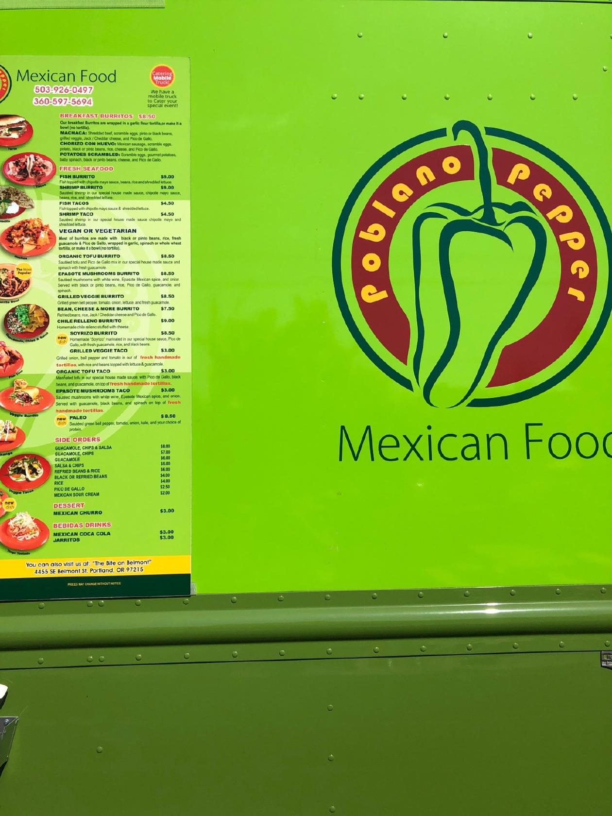 Poblano Pepper Mexican Food, 930 SE Oak St in Portland