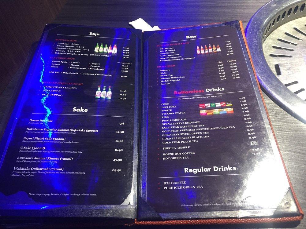 Menu at Gen Korean BBQ House, Alhambra
