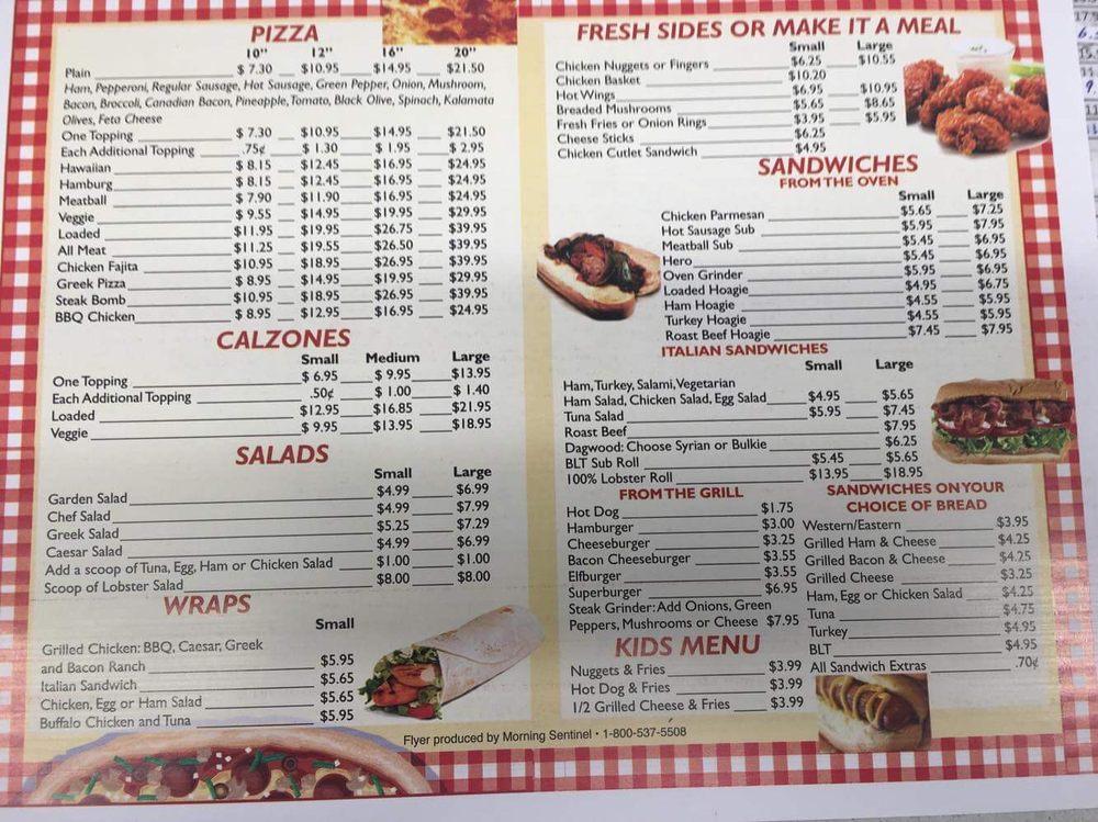 Menu at Arkay Pizza & Variety Store pizzeria, Farmington
