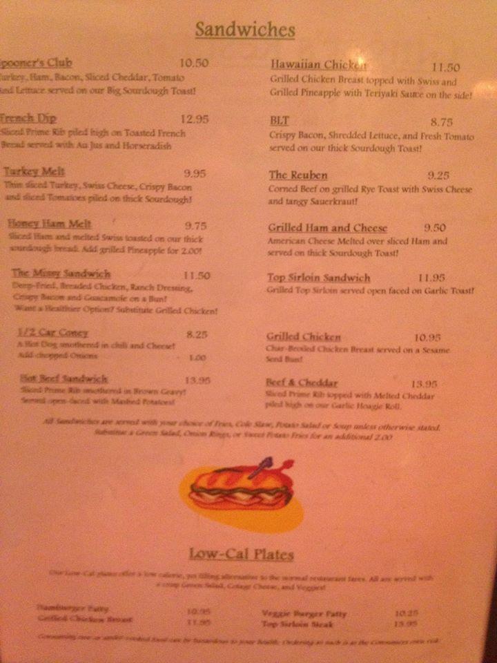 Menu at Ginger's Restaurant, Soldotna