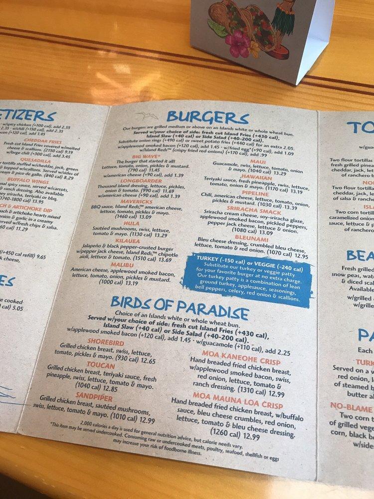 Menu at Islands Restaurant Burbank, Burbank