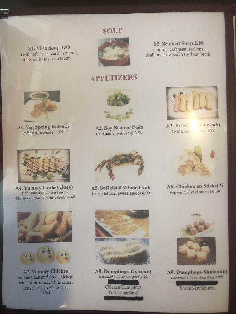 Menu at Oishii Japanese Restaurant, Jesup