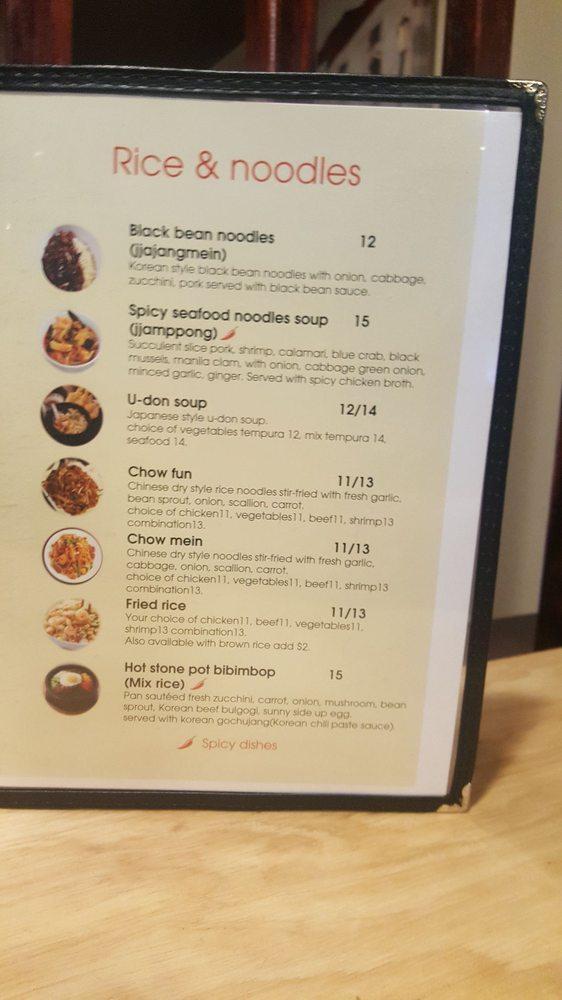 Menu at Chopsticks restaurant, Incline Village