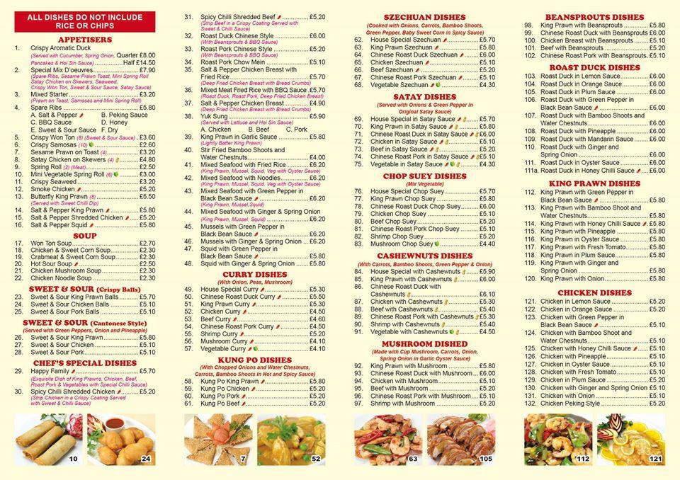 Menu at Andy‘s Kitchen Chinese Take Away fast food, Rugeley