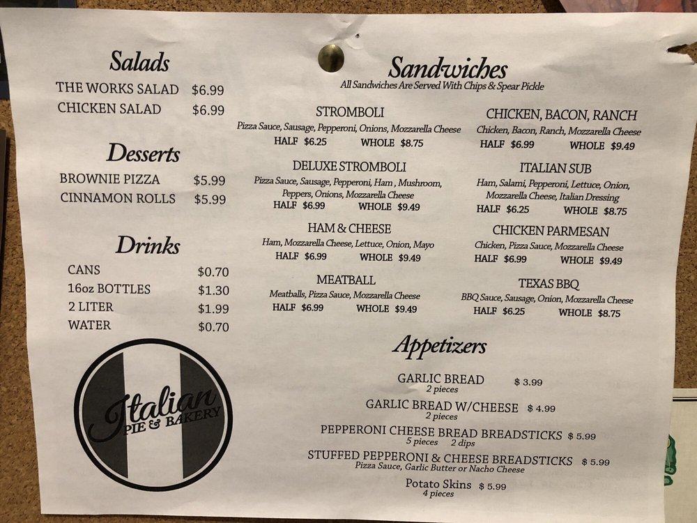 Menu at Cozy Corner restaurant, Waveland