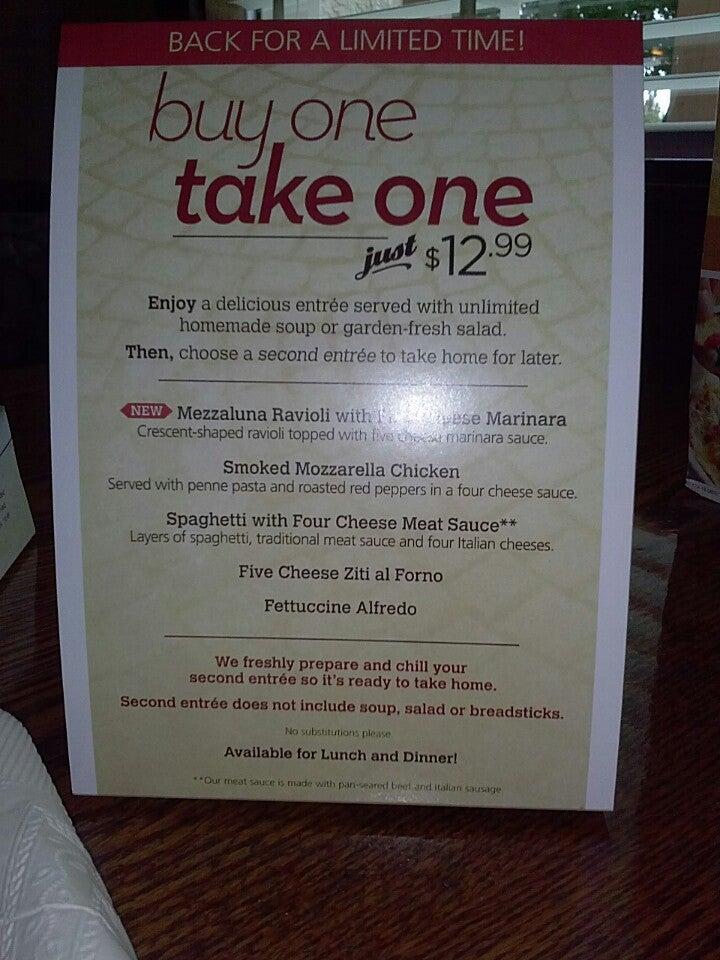 Menu at Olive Garden Italian Restaurant, Lynnwood