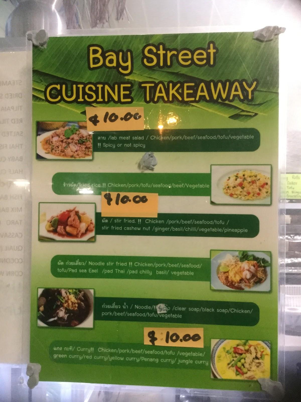 Menu at Bay Street Takeaway restaurant, Tweed Heads