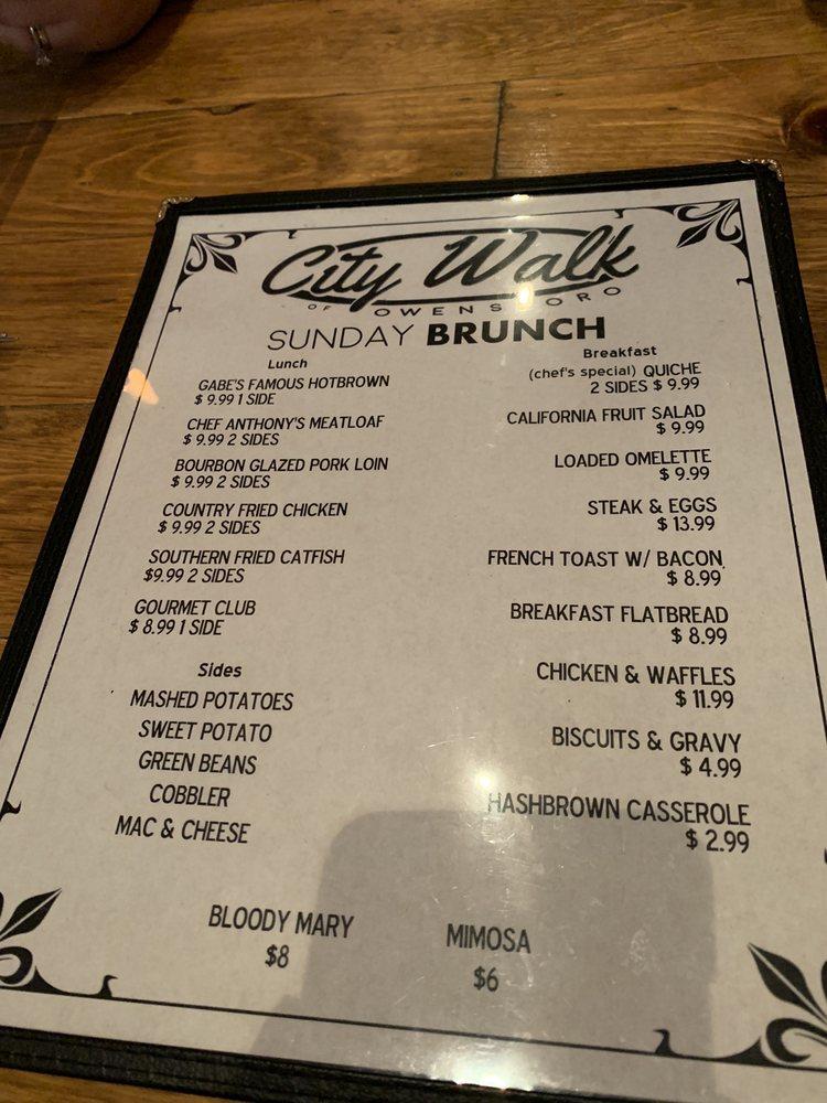 Menu at City Walk of Owensboro BBQ, Owensboro
