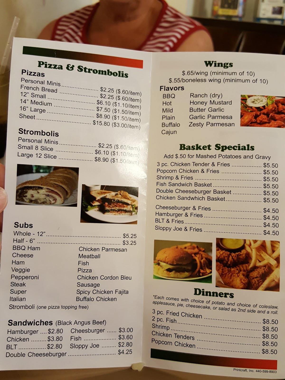 Menu at Conneaut Pizza & Sub Shop pizzeria, Conneaut