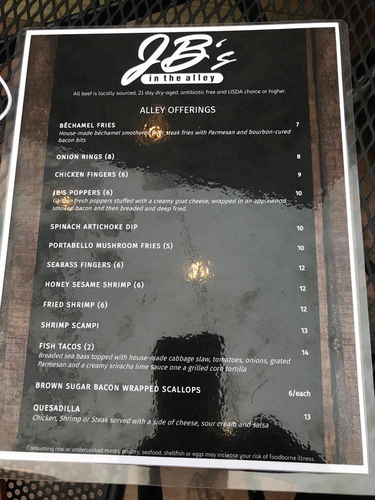 Menu at JB’s Steakhouse, Robinson