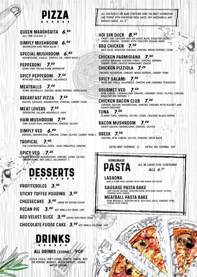 Menu at My Pizza and Burger pizzeria, Leeds