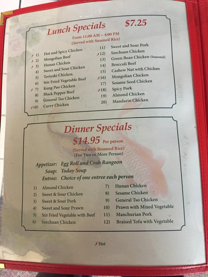 Menu at Iron Wok restaurant, Moscow