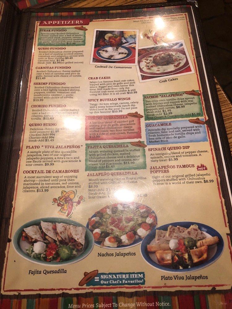 Menu at Jalapeños pub & bar, Schererville