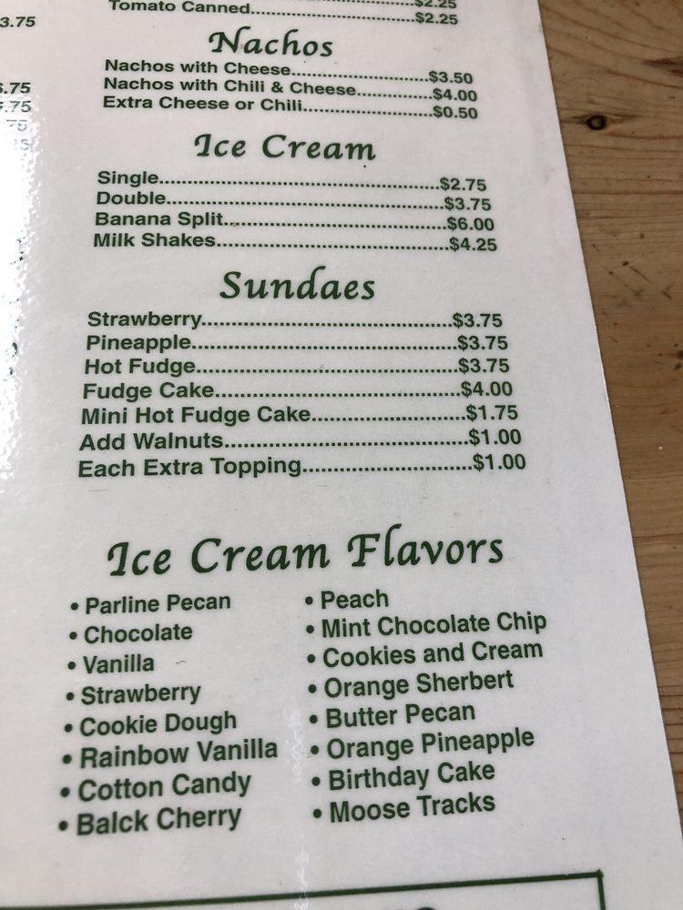 Menu At Joe's Ice Cream Parlor Desserts, Easley