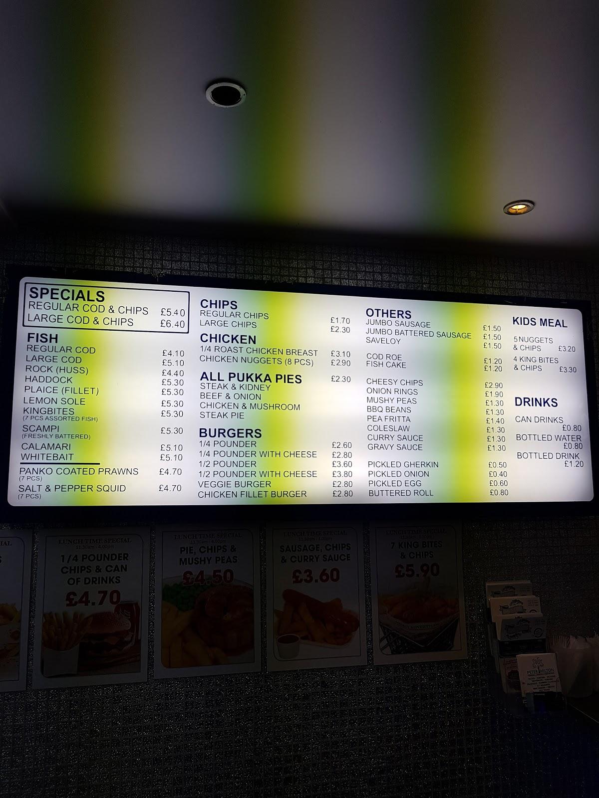 Menu at Oh My Cod fast food, Aldershot