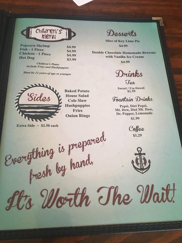Menu at Lash's Restaurant, USA
