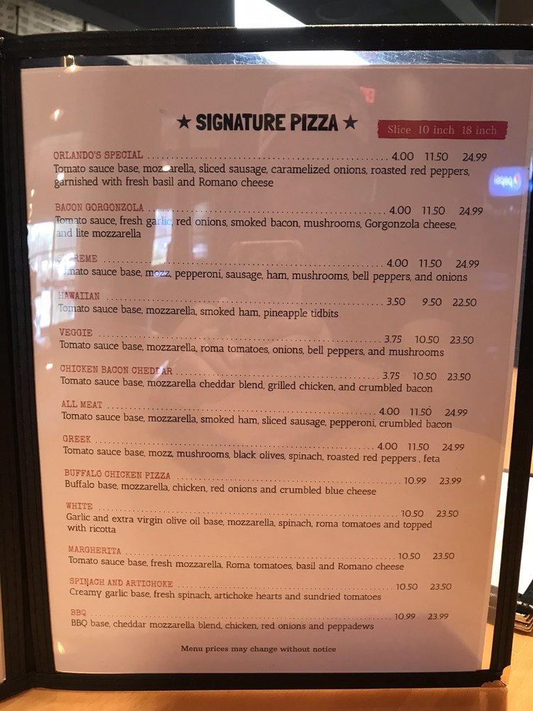 Menu at Orlando's Pizza Mt Pleasant pizzeria, Mount Pleasant