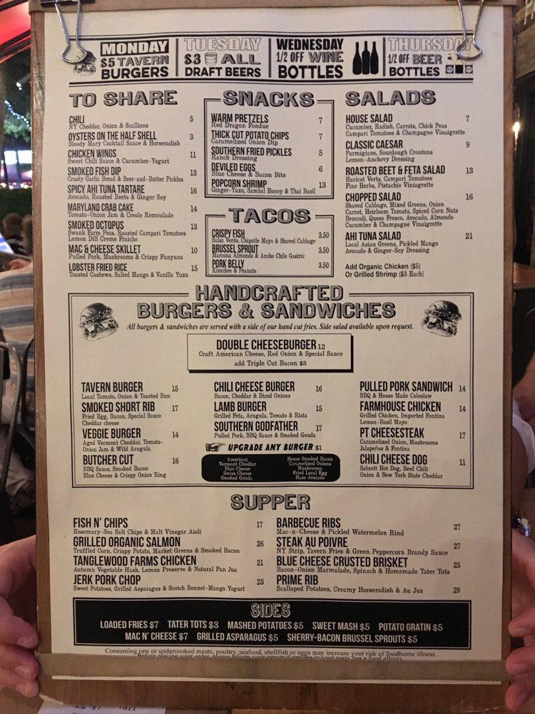 Menu at Park Tavern pub & bar, Delray Beach