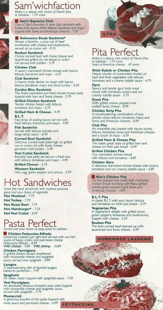 Menu at Sam's Ferndale Grill desserts, Ferndale