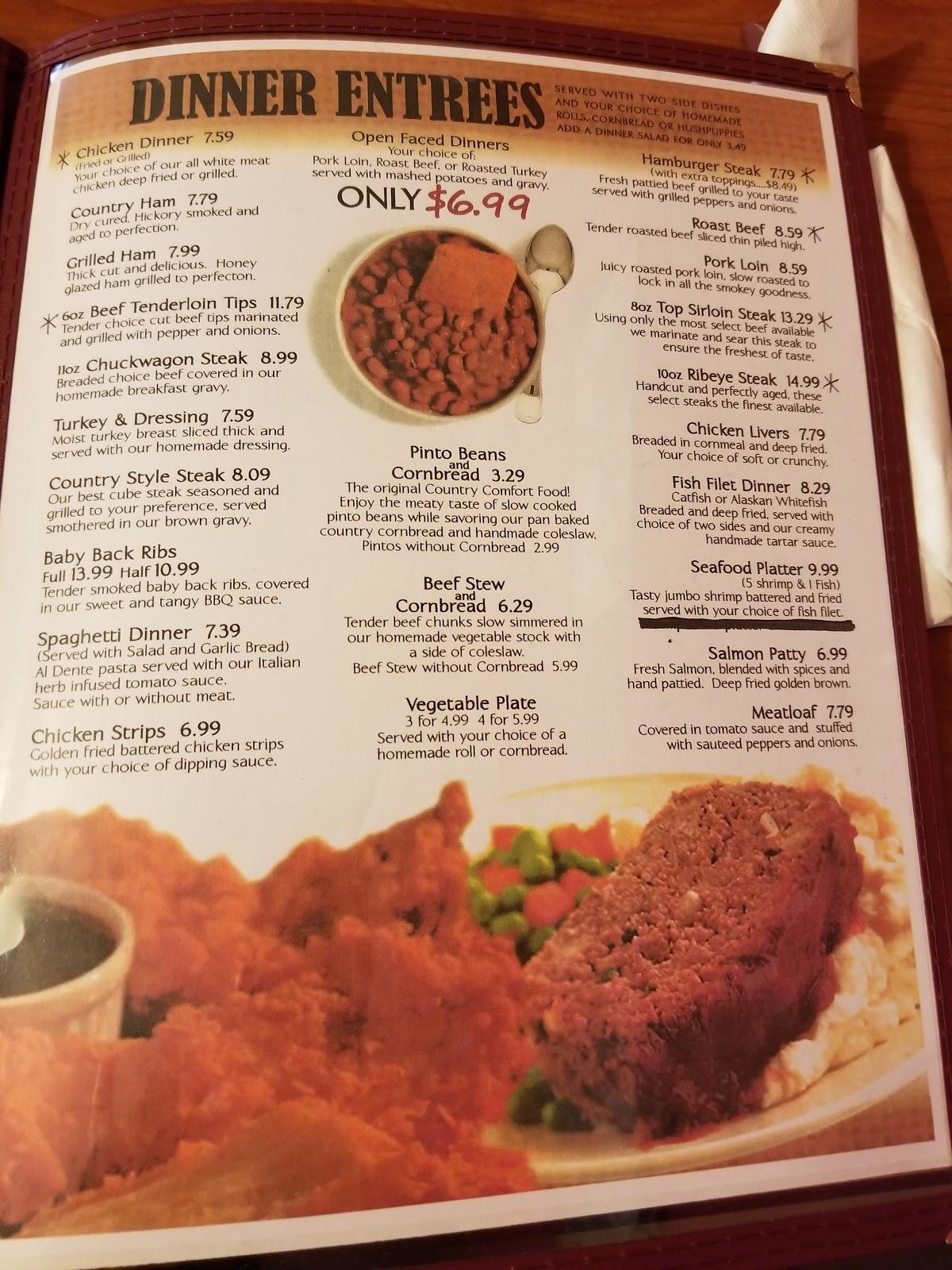 Menu at Randall's Restaurant, Church Hill