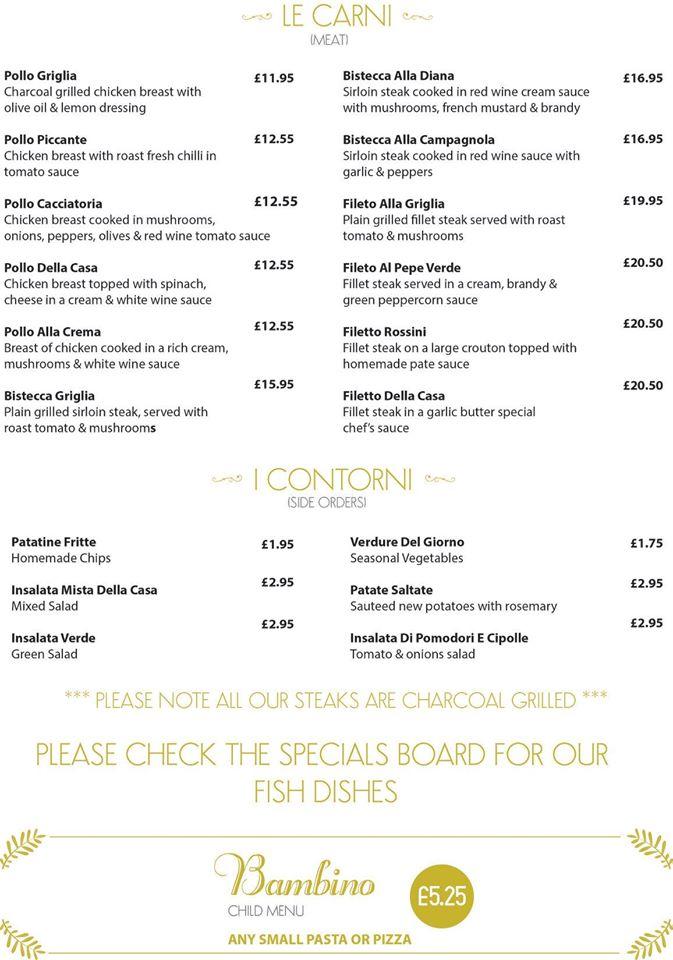 Menu at MR NessuNo restaurant, Goole