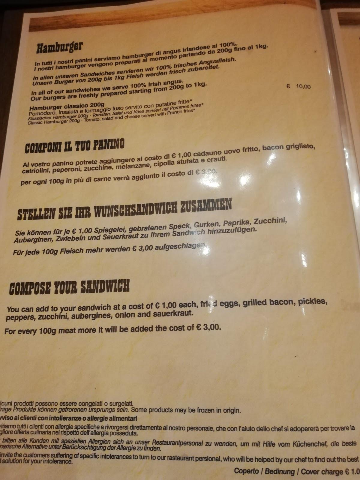 Menu at Buffalo Steakhouse & Pizza, Lazise
