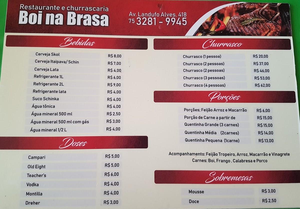 Menu At Restaurante E Churrascaria Boi Na Brasa Paulo Afonso