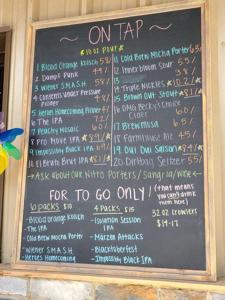 Menu at Dirtbag Ales Brewery & Taproom, Hope Mills