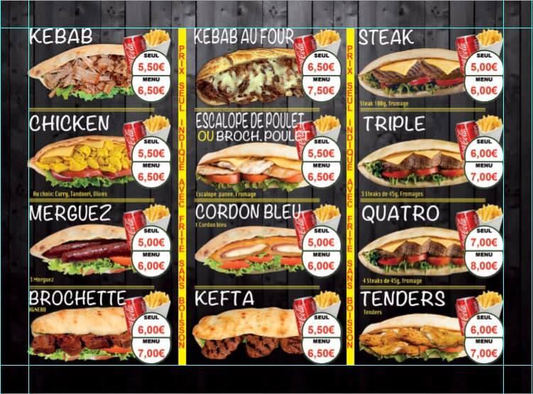 Menu au LE ROI TACOS La Clef Saint Pierre restaurant, Élancourt
