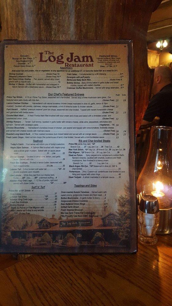 Menu at The Log Jam Restaurant, Queensbury