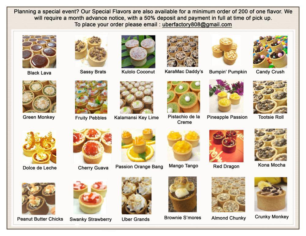 Menu at Uber Factory desserts, Wahiawa