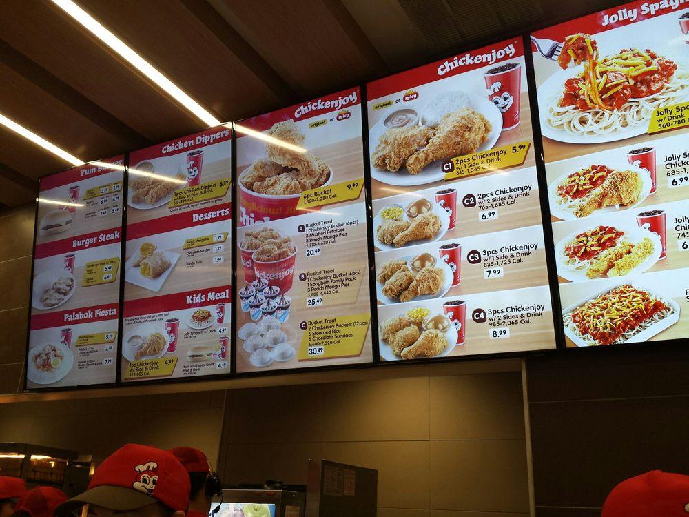 Menu at Jollibee fast food, Jacksonville, Atlantic Blvd