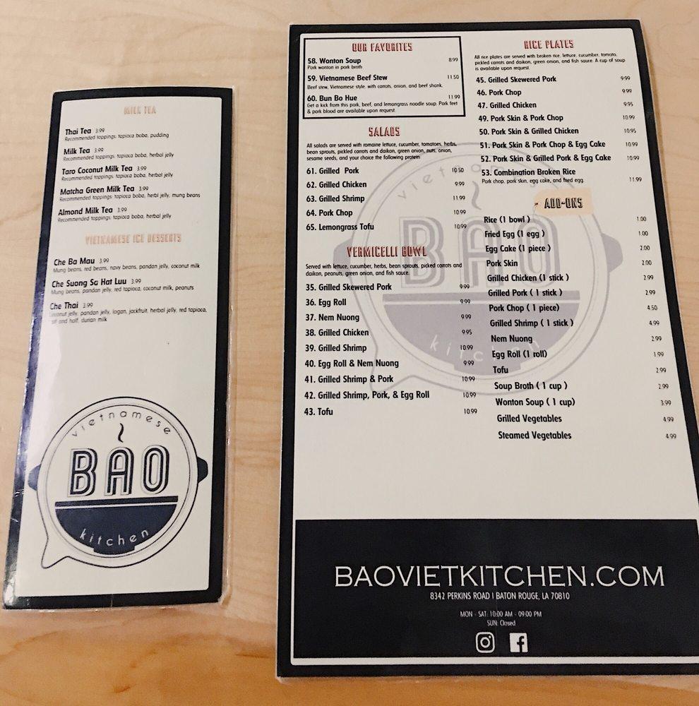 Menu At Bao Vietnamese Kitchen Restaurant Baton Rouge   R1e4 Menu Bao Vietnamese Kitchen 2022 10 7 