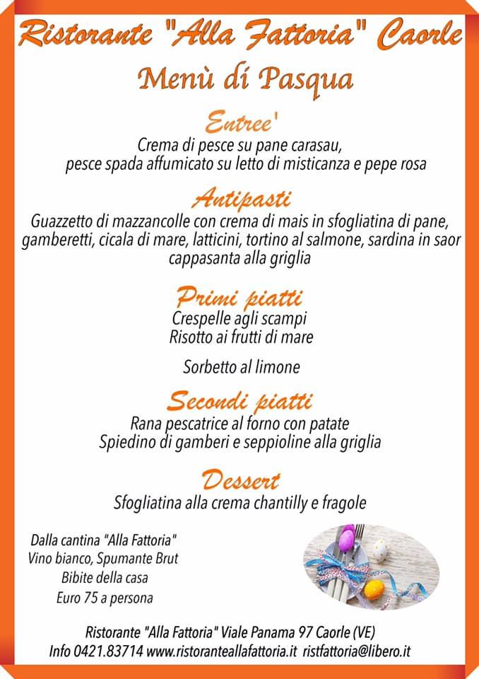 Menu Da Alla Fattoria Ristorante Caorle