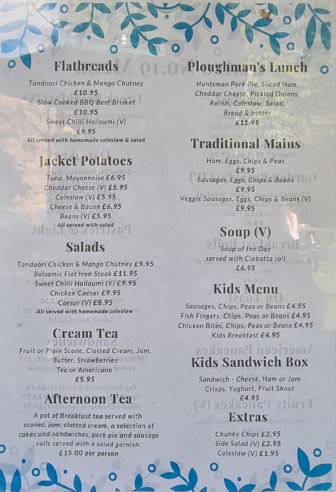 Menu at Bistro Number 19 cafe, Lichfield