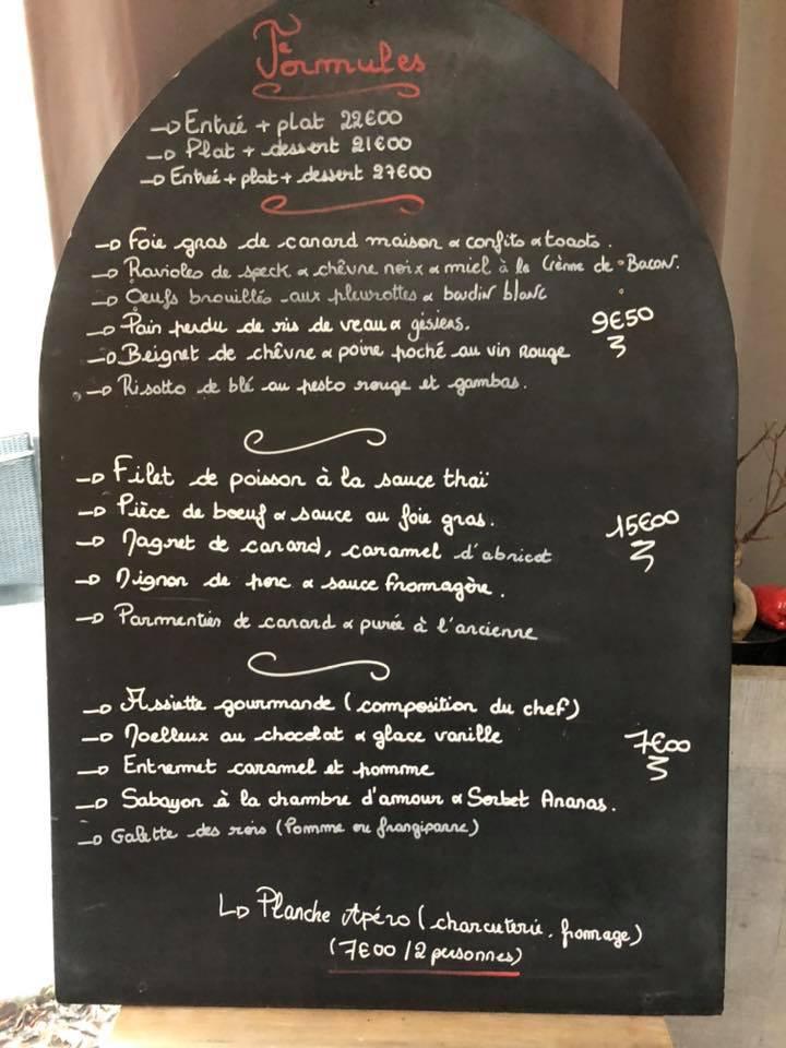 Menu Au Restaurant La Terrasse Estaires