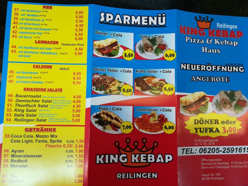 Speisekarte Von King D Ner Restaurant Reilingen