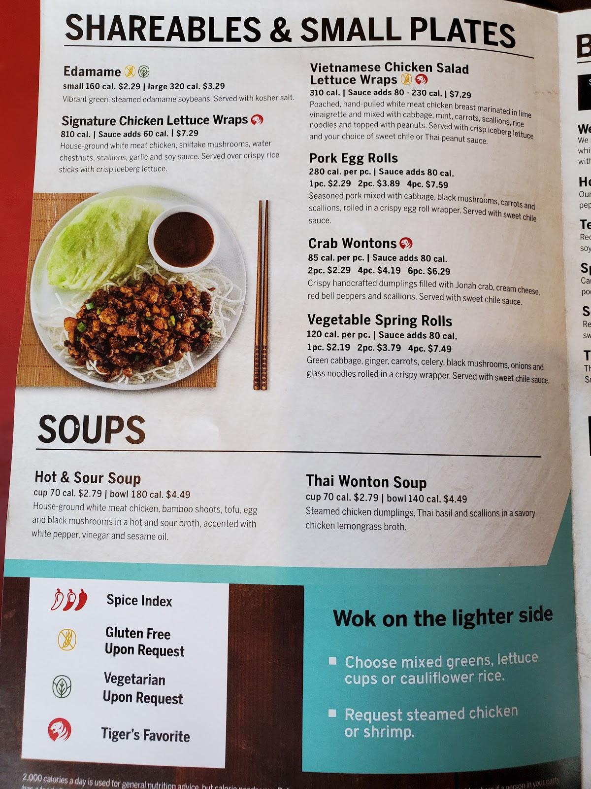 Menu at Pei Wei Asian Kitchen restaurant, Albuquerque, Louisiana Blvd NE