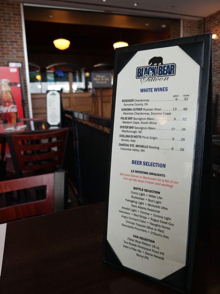 Menu at Black Bear Saloon pub & bar, Windsor Locks