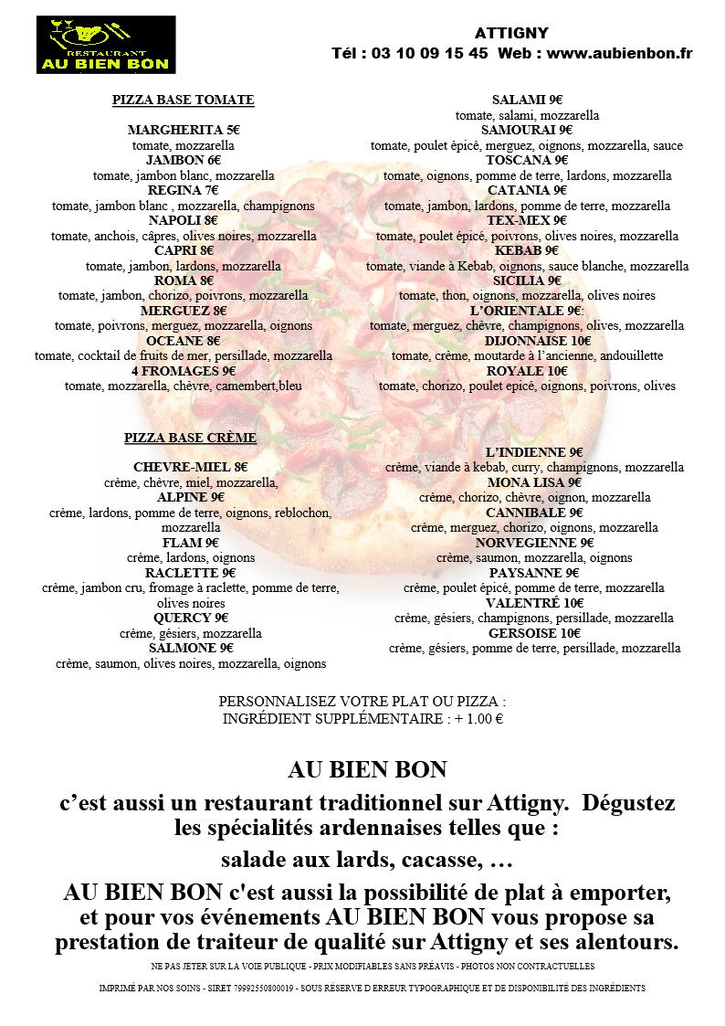 Menu At Au Bien Bon Restaurant Attigny 