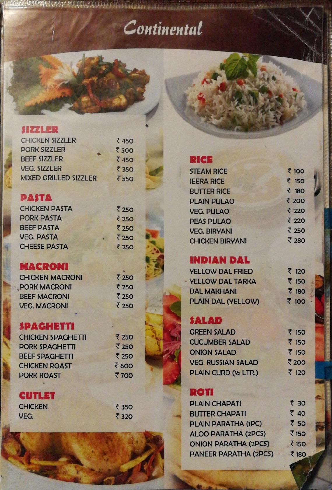 Menu at Anola Restaurant, Roof Tof (Above The Coffee Shop), Gangtok