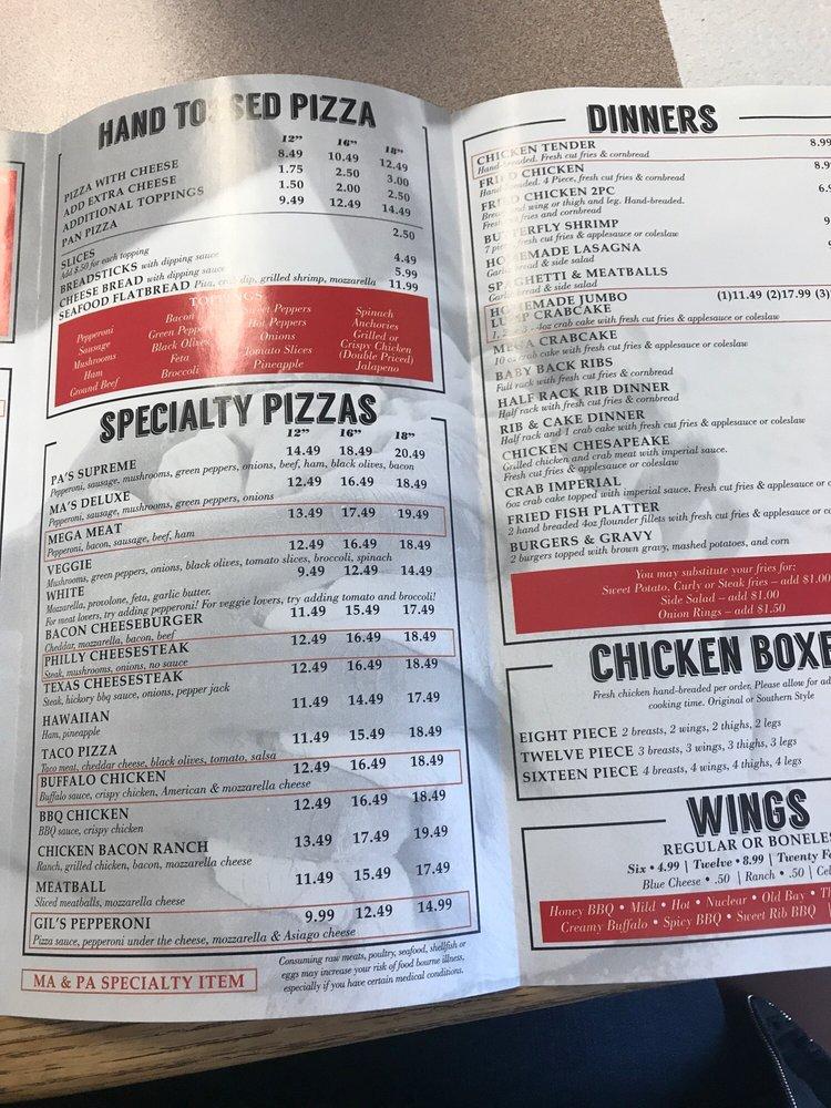 Menu at Ma & Pa Pizza pizzeria, Delta, Delta Rd