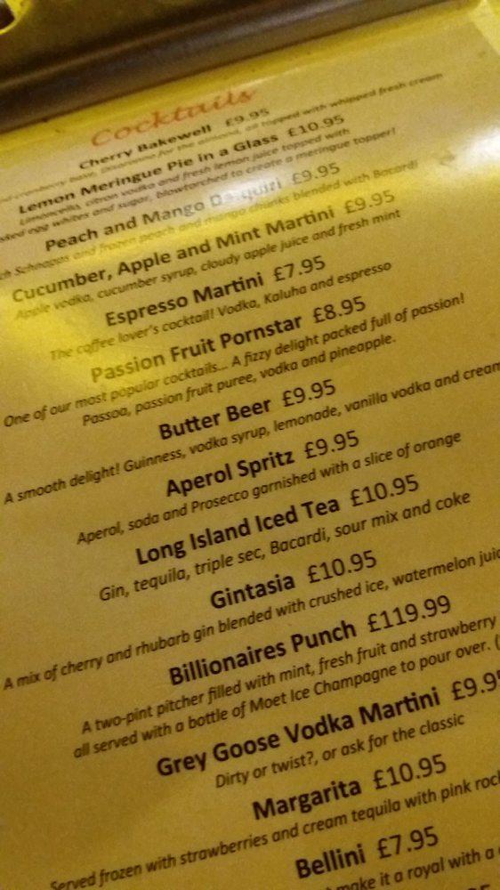 Menu at Brown Sugar pub & bar, Windermere