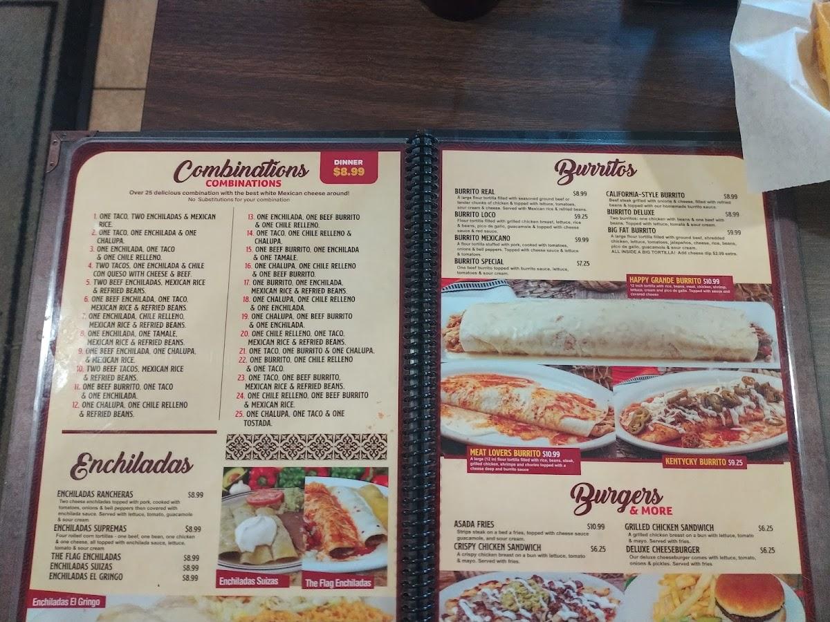 Menu at Mi Pueblo Mexican Restaurant, Edmonton