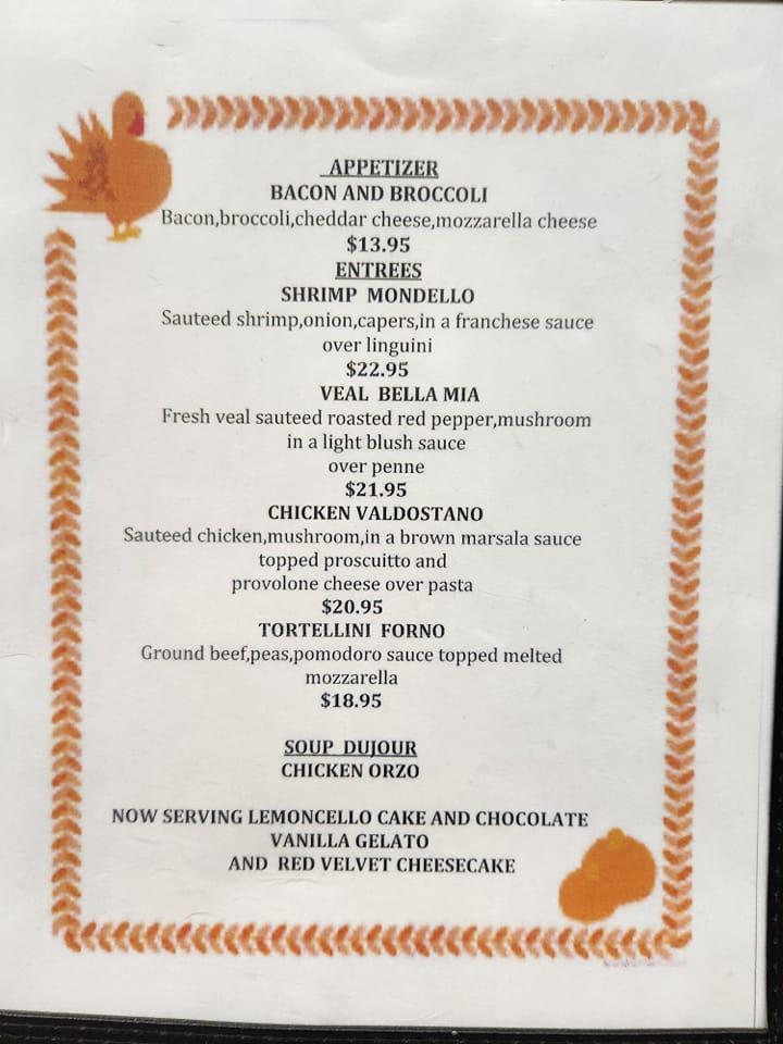 Menu at Sapore pizzeria, Lehighton