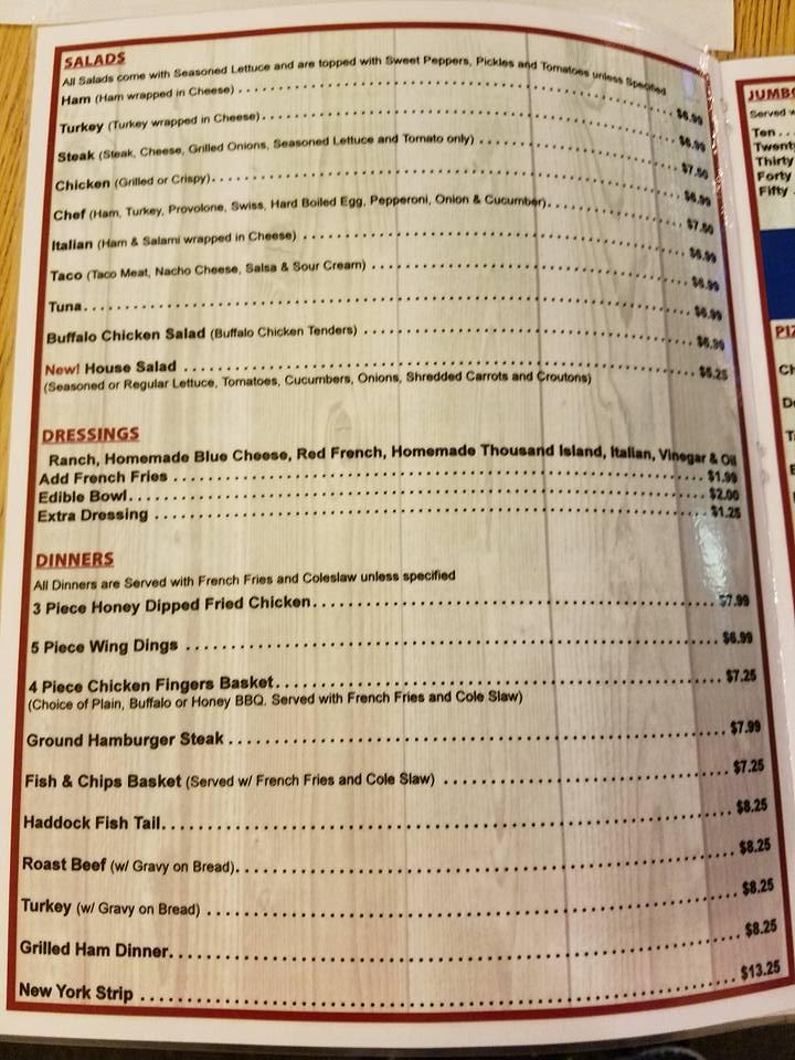 Menu at Port West Restaurant, Westernport