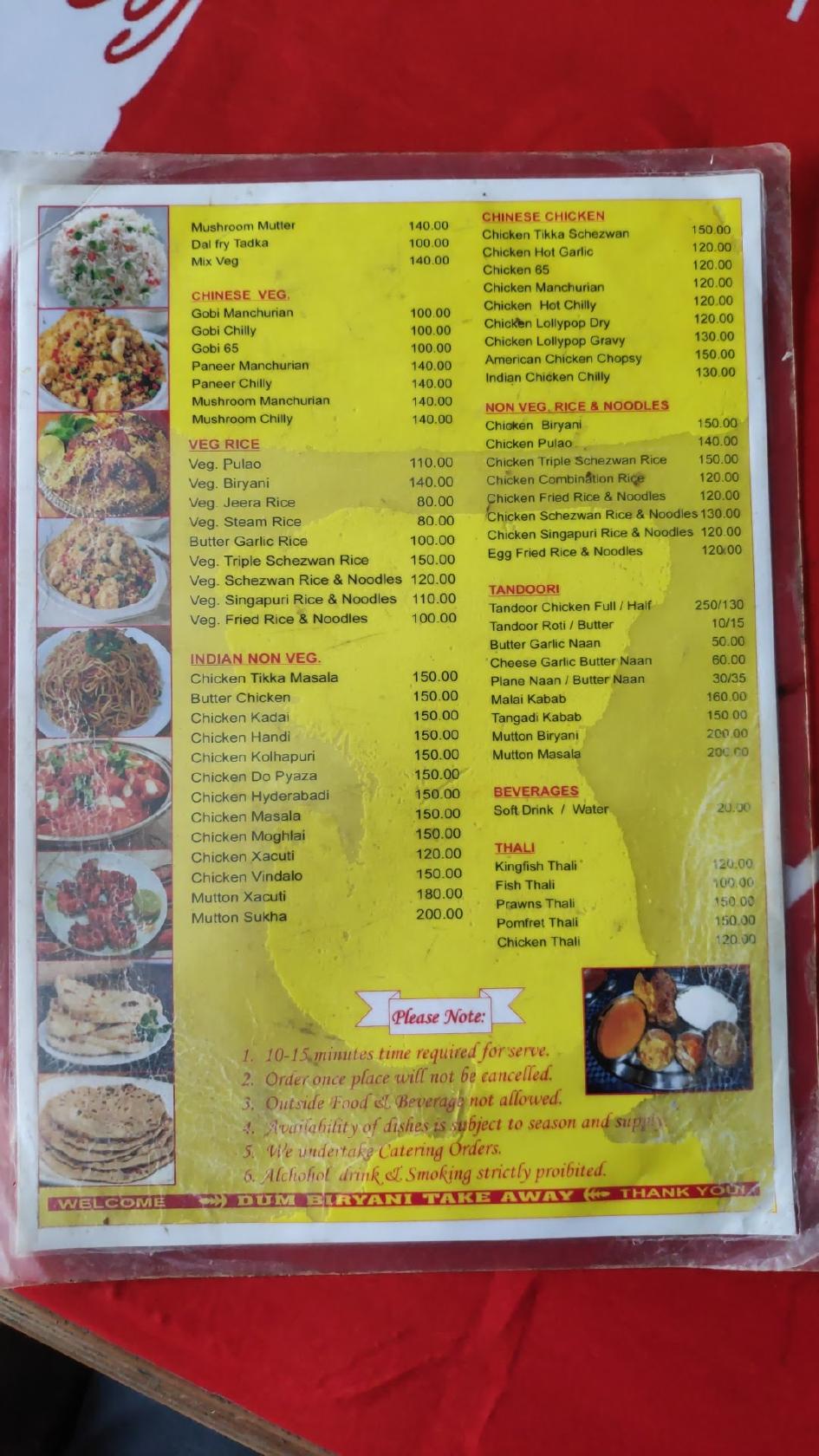 Menu at Ashok restaurant, Bambolim, FV74+R52