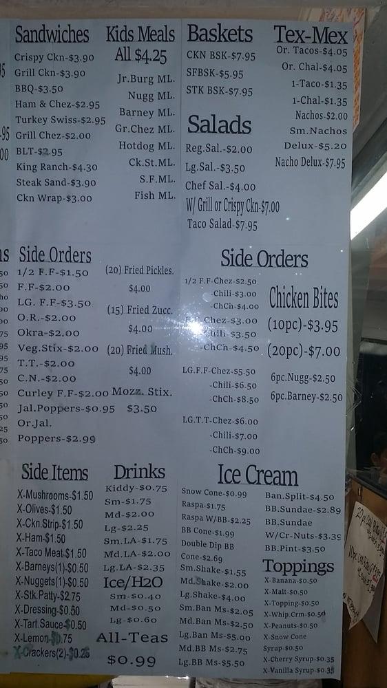 Menu at Dairy King restaurant, Taft, 241 US181