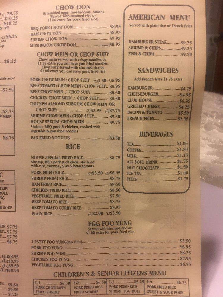 Menu at Double Dragon restaurant, Sandy